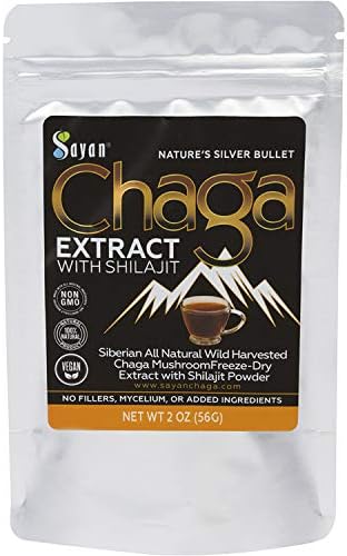 Chaga Extract & Shilajit Powder 2 Oz + Chaga 20 Tea Bags Box
