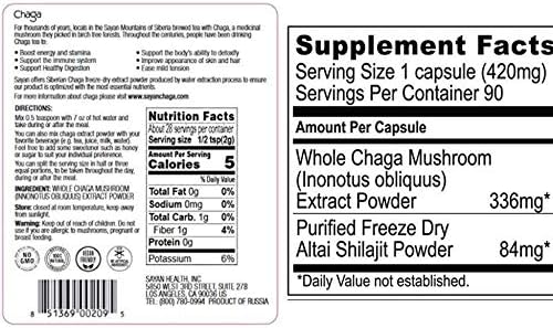 Chaga Extract Powder 2 Oz + Chaga With Shilajit Capsules