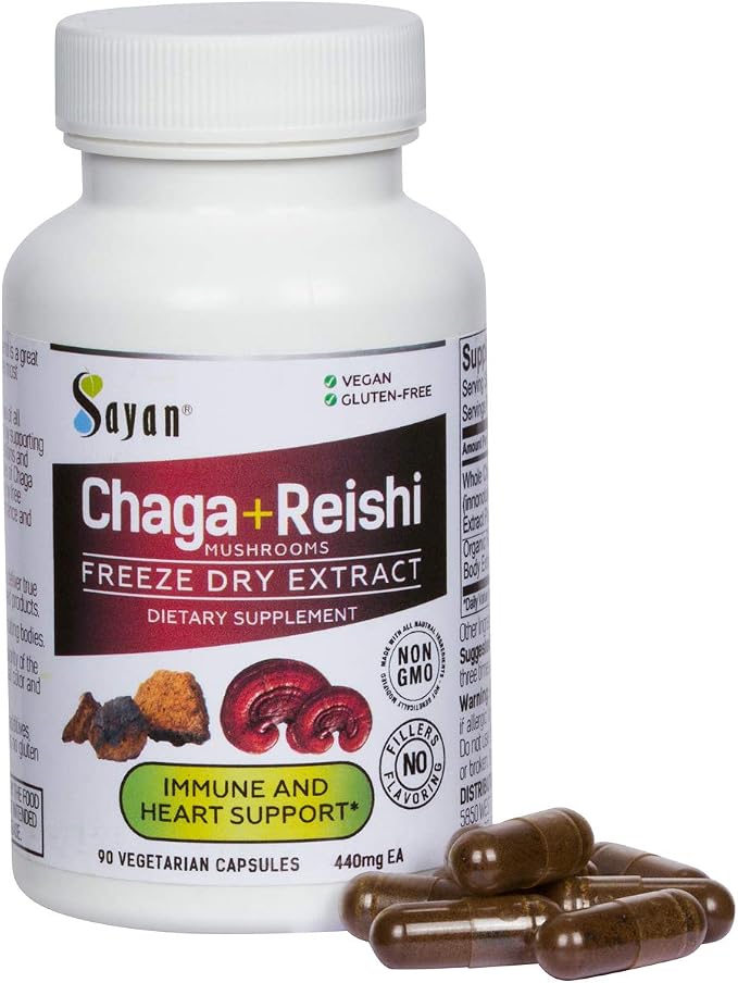 Chaga and Reishi Capsules + 20 Chaga Tea Bags Box