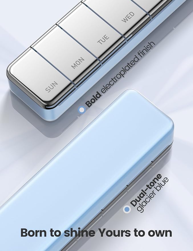Metallic Silver & Blue