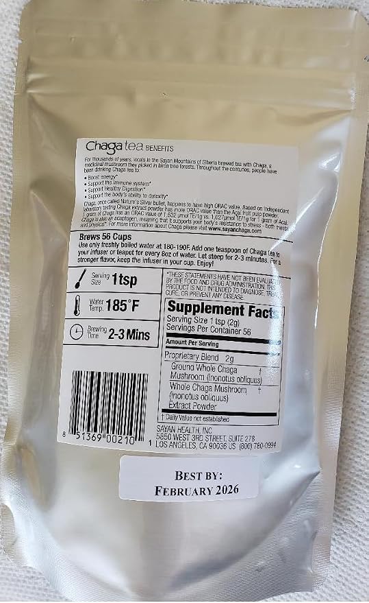 Chaga Extract Powder 4 Oz + 4 Oz Loose Tea