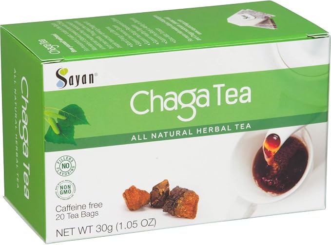 Chaga Extract Powder 4 Oz + 20 Tea Bag Box