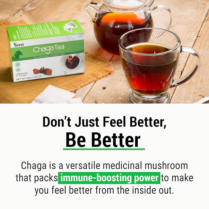 Chaga and Reishi Capsules + 20 Chaga Tea Bags Box