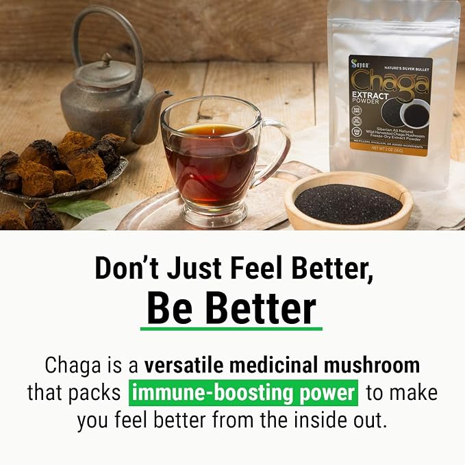 Chaga Extract Powder 2 Oz + Chaga With Shilajit Capsules