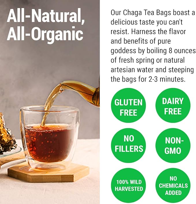 90 Chaga Capsules + 20 Tea Bag Box