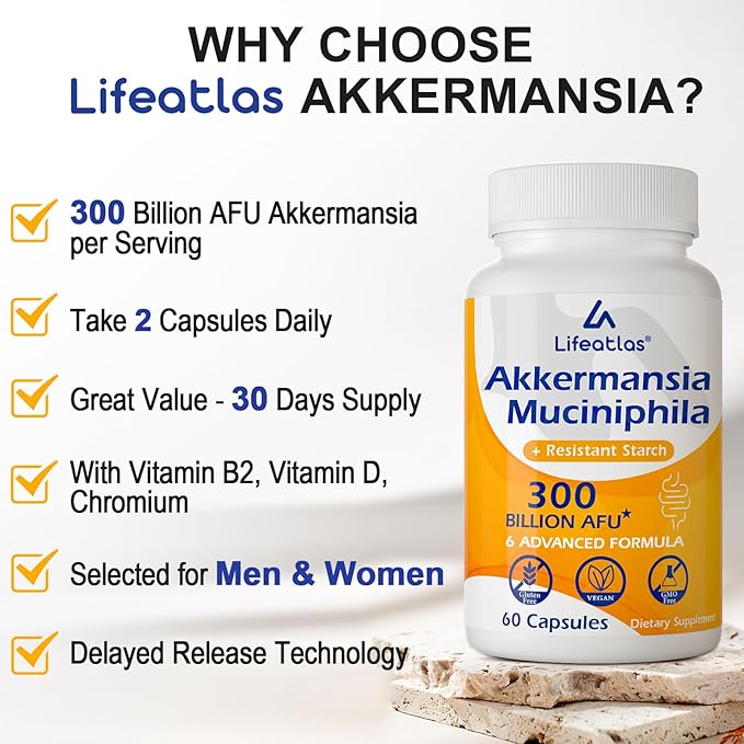60 Count (Pack of 1) Akkermansia Probiotic