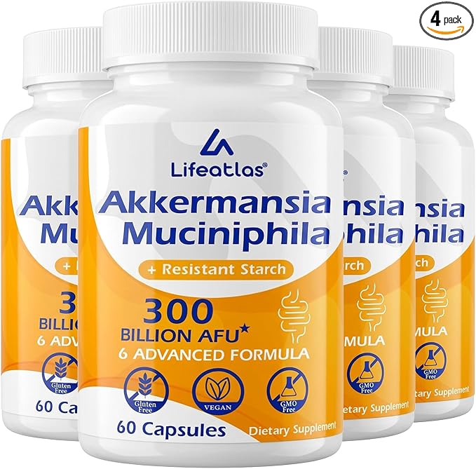 60 Count (Pack of 4) Akkermansia Probiotic