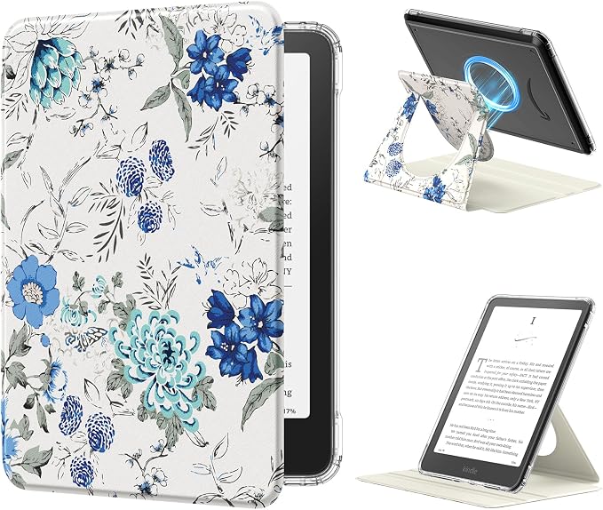white Blue Floral